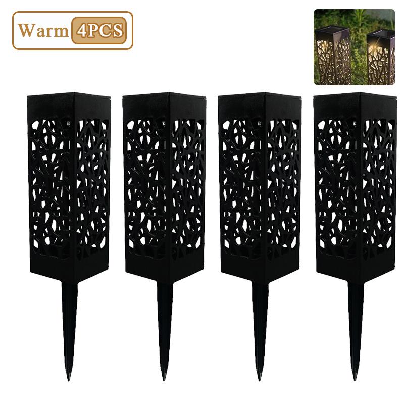 1-8PCS Outdoor Solar Lights Waterproof LED Hollow Pattern Garden Lamp Auto Sensor Pathway Lighting for Yard Patio Decoration