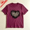Leopard Print Grunge Heart Graphic Tshirt Trendy Graphic Tee 90s Retro Streetwear Unisex Summer Fashion Daily Life Cotton Tops