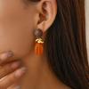 European Retro Geometric Resin Wrapped Earrings: High-End Autumn Winter Style for Women