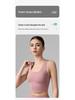 Women's Wide-Strap Cross-Over Sports Bra with Side Support, Shock Absorption, Fixed Cups, Hollow Back, Yoga Vest