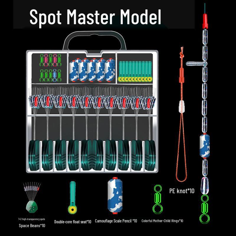 50-teiliges Angelzubehör-Set: Silikon-Space-Beans, Wirbel, Schwimmkörper, Hauptschnur