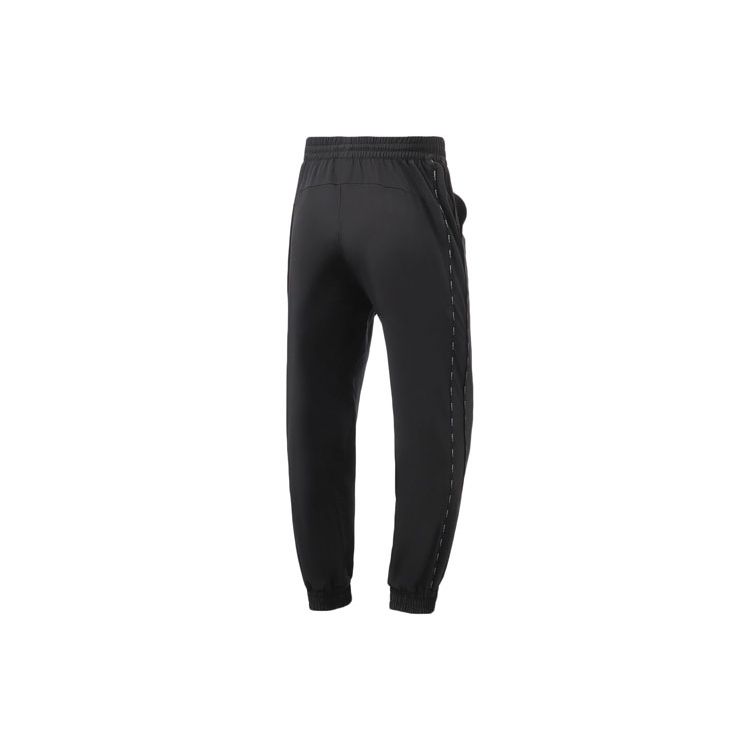 Li Ning Sports Fashion Series Solid Color Logo Casual Long Pants Women Bottoms Black AYKR348-1