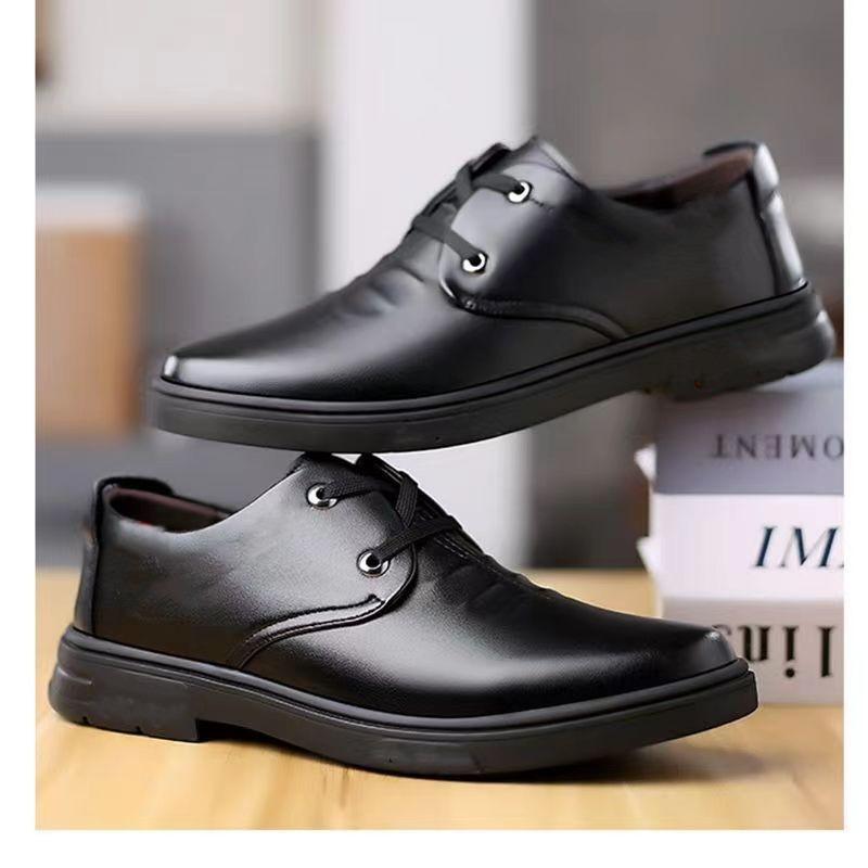 Strap men's shoes spring and autumn new casual men's lace-up business casual shoes flat heel business leather shoes men