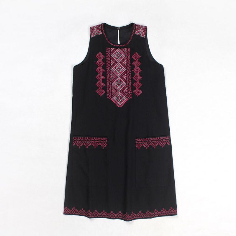 

Big Sale European and American Style Dress JC Embroider Ethnic Style A- line Loose Embroidered Sleeveless Skirt