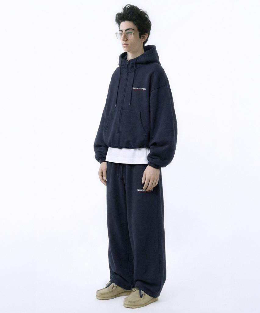 PRINOAR Small Sport String Single-Pleat Wide Pants - Navy