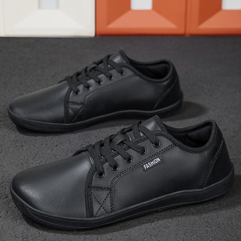 

Новые плоские туфли для мужчин, брендовые, больших размеров, подходят для обуви с широкими стопами, ПУ, со шнуровкой, черные, для пар, повседневная спортивная обувь для отдыха на открытом воздухе 38 чёрный