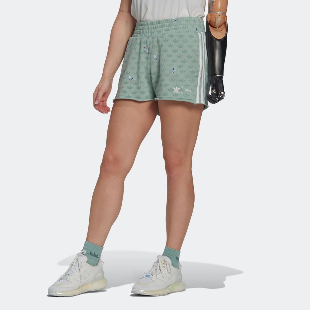 Women's Pants Adidas Originals X Disney Adidas Originals X Disney Casual Shorts Women's Light Green Moderate