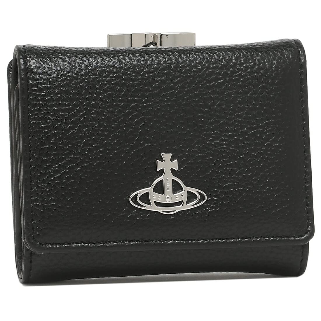 

Vivienne Westwood Vegan Grain Wallet with Clasp 51010018 S000D N403 Tri-fold Closure, Black, Women s, [Used]
