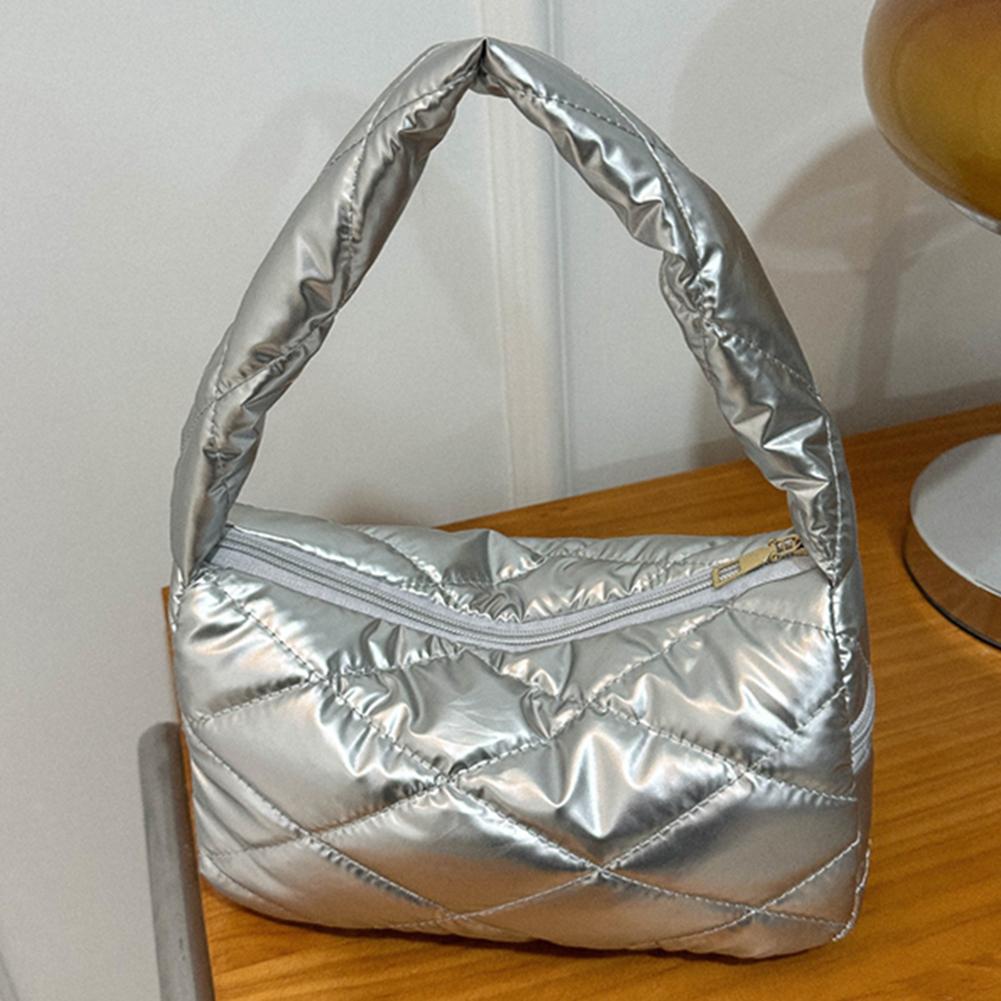 

Женские сумки на ремне Puffer, большая вместительная стеганая сумка из искусственной кожи под мышками, сумка-хобо с ромбовидной решеткой, однотонная сумка на одно плечо