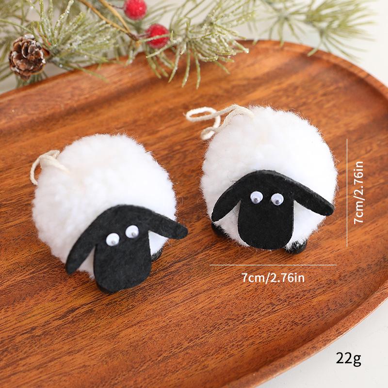 Праздничные черно-белые подвесные украшения в виде ягнят Lamb