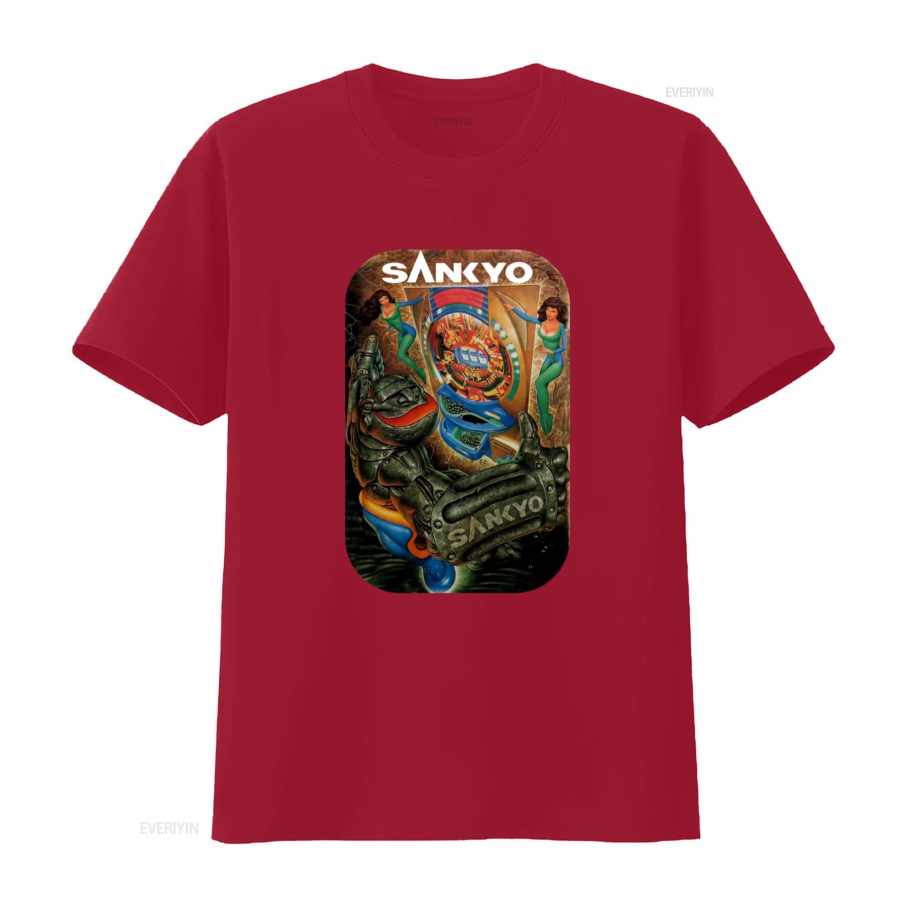 

Retro Sankyo Pachinko Arcade T shirt Vintage Style Large Size Unique Gaming Design vintage Washed streetwear Versatile Soft S