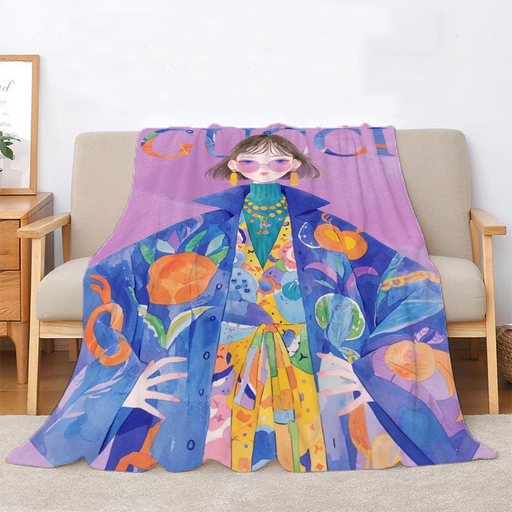 Gucc Bed Throw Blanket Luxury Bedding Fluffy Soft Blankets Sofa Decoration Beach Towel Interior for Home Knitted Plaid Knee Nap
