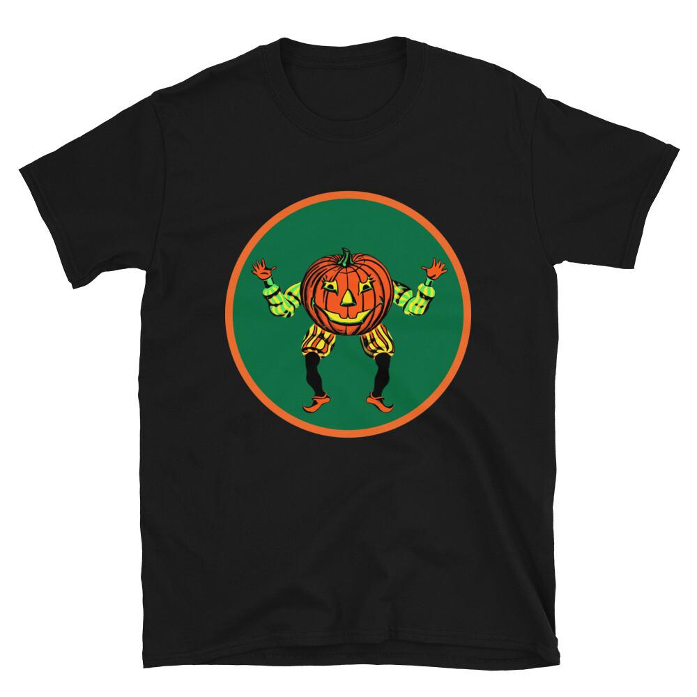 Vintage Halloween Die Cut T-Shirt Jack O Lantern S