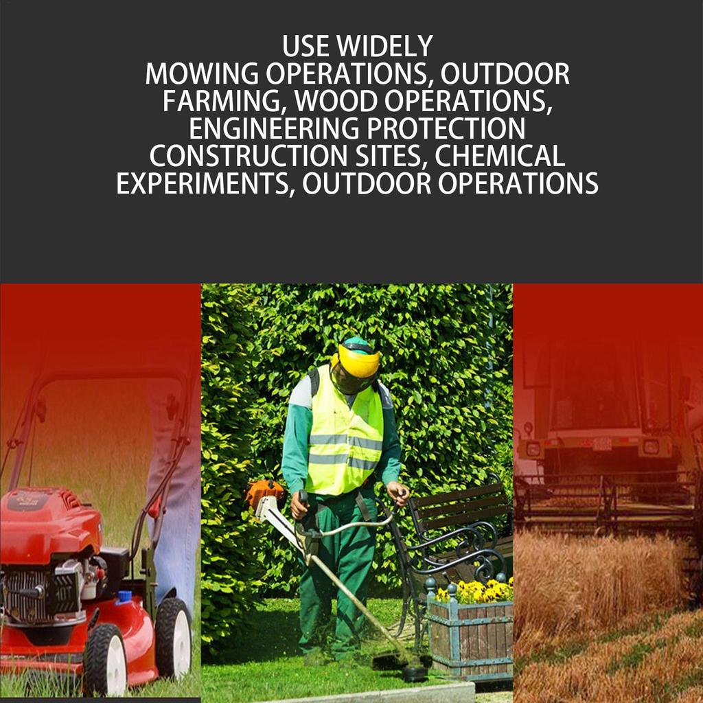 Garden Grass Trimmer Safety Helmet With Full Face Mesh Mask Adjustable Face Shield For Logging Brush Cutter Forestry Protection