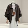 Meilade Damen Verdickte Leder Motorradjacke, Herbst/Winter 2026, Nischenstil, Mit Samt gefüttert, Lockerer Schnitt.