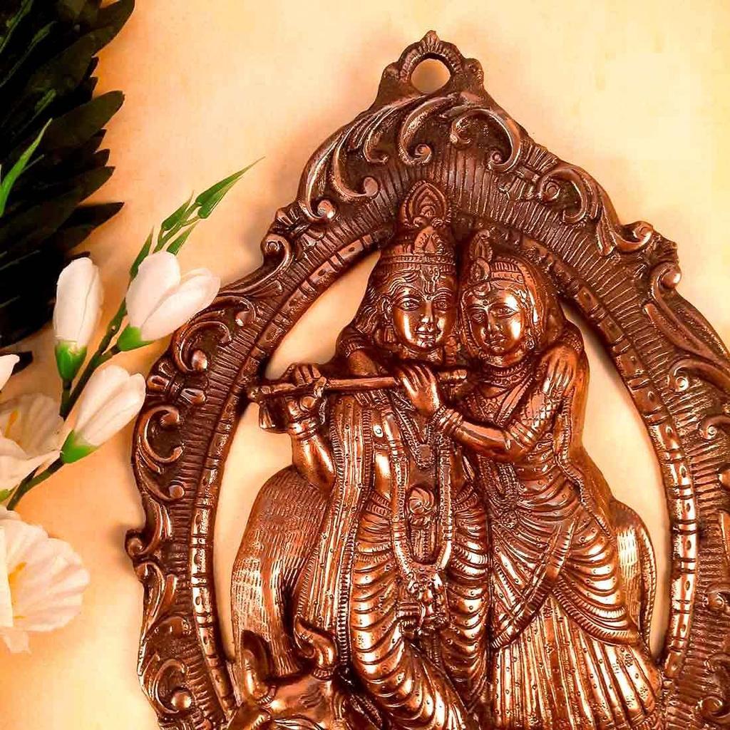 Radha Krishna Wall Hanging Idol - for Gift, Home, Living Room, Office, Puja Room Decoration
