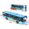 Simulation Bus Alloy Car Model Light Music Pull Back Double Section Bus Children's Sound and Light Toy Car