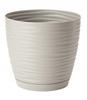 Light gray plastic flowerpot with saucer 167x154 cm Sahara