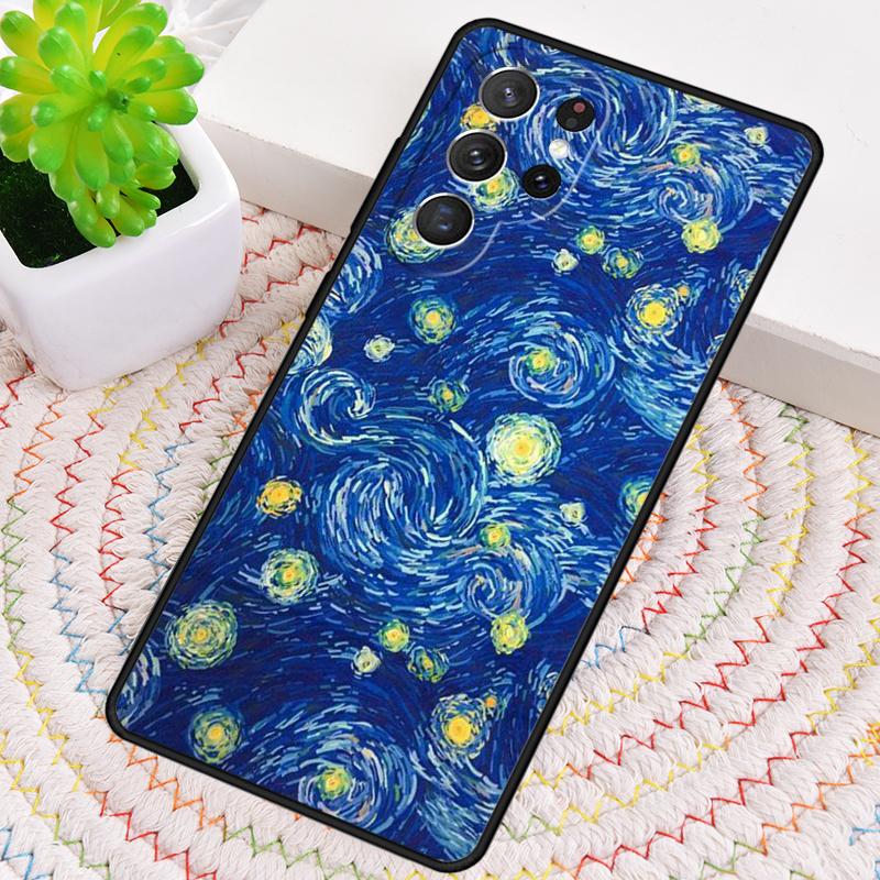 Paintings Starry Night Van Gogh Silicone Phone Case For Samsung Galaxy note 10 pro S26 S25 S24 S23 S22 S21 Plus Ultra Capa Cover