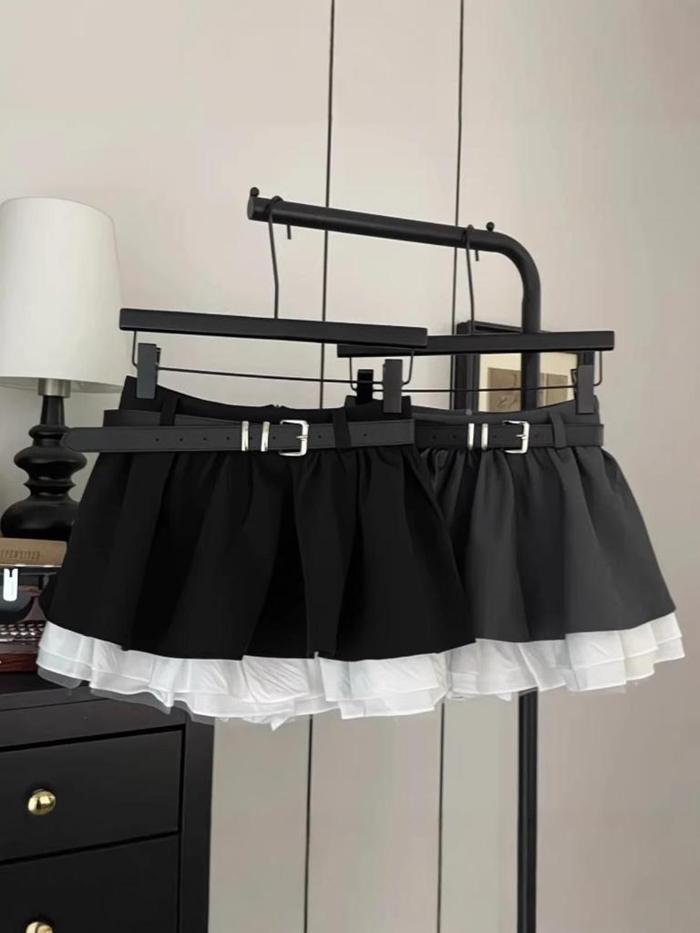 Retro High-Waist A-line Skirt with Anti-Exposure Lining