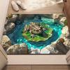 Cute Green Frog Welcome Carpet Front Door Mat Cartoon Animal Dragonfly Pattern Entry Rug for Indoor Outdoor Entrance Home Decor
