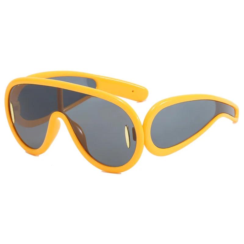 Sports Punk Luxury Oversized Sunglasses Steampunk Y2K Female Male Personality Sun Spectacles Ladies Eye Spectacles Goggle UV 400 Protection