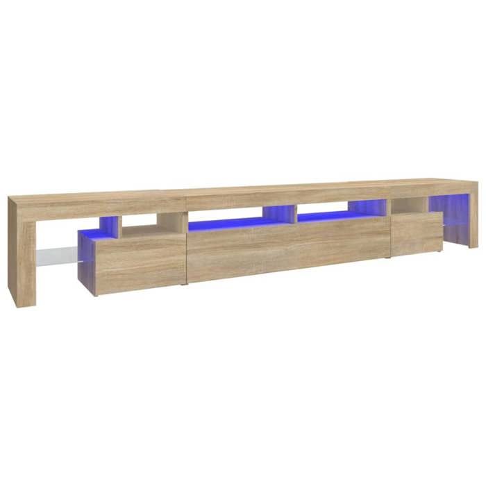 VidaXL Meuble TV avec Lumières LED Centre de Divertissement Rangement Meuble Média Meuble de Salon Salle de Séjour Maison 3152780
