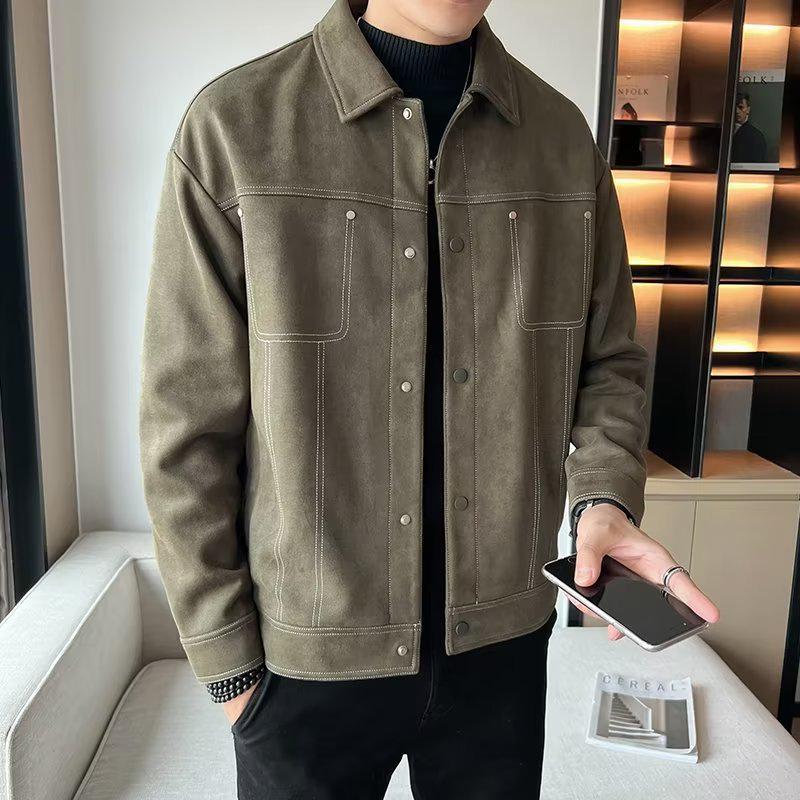 2023 Men's Trendy Suede Casual Jackets: Spring & Autumn Collection