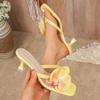 Women's Slippers 2026 New Fashion Elegant High Heels Sandals Flowers Decoration Peep Toe Sandals Outdoor Casual Shoes Flip Flops