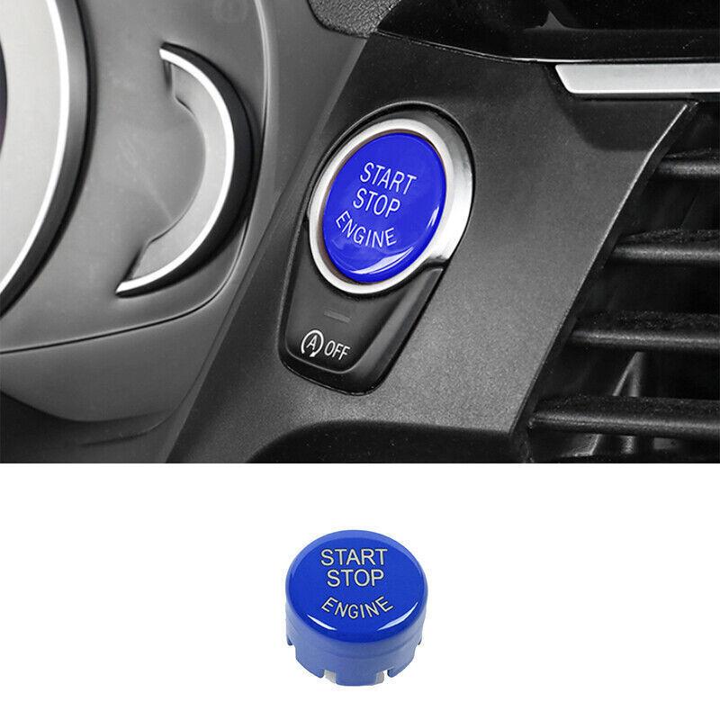 Fit For BMW X5 X6 F15 F16 2014-2018 ABS Blue Car Engine Start Stop Button Trim