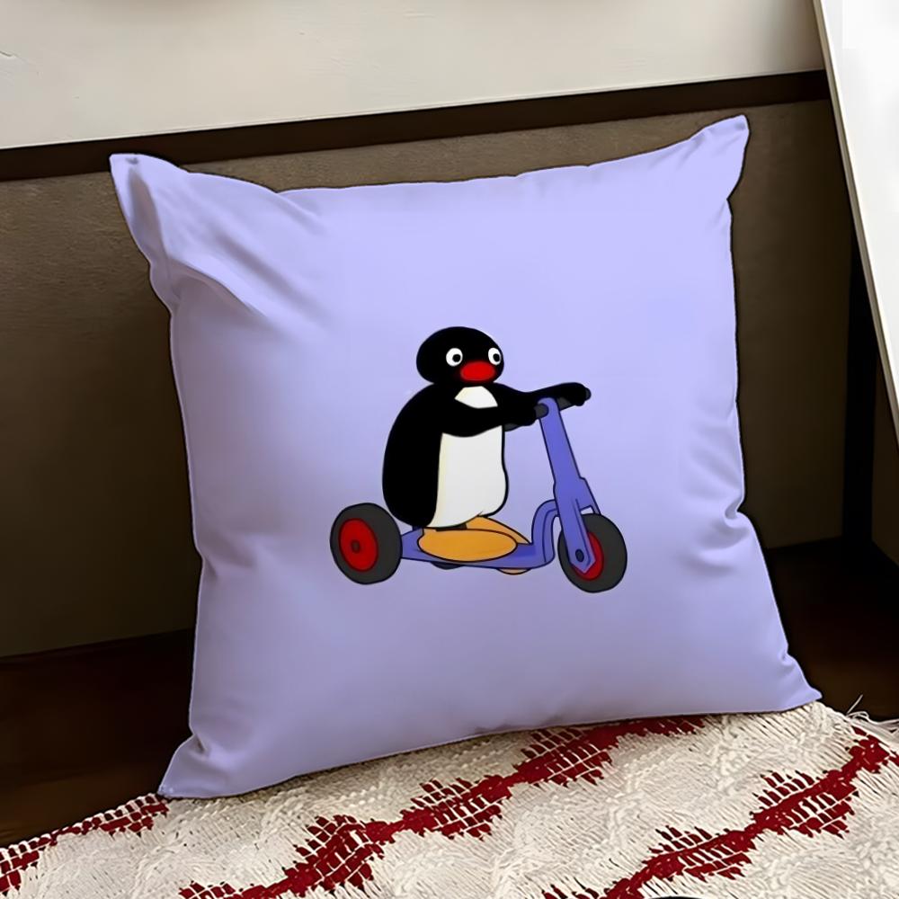 Cartoon Cute PPingu Cushion Cover Reversible Soft Durable Pillow Cover Home  Car MultiScene Use for Daily Comfort