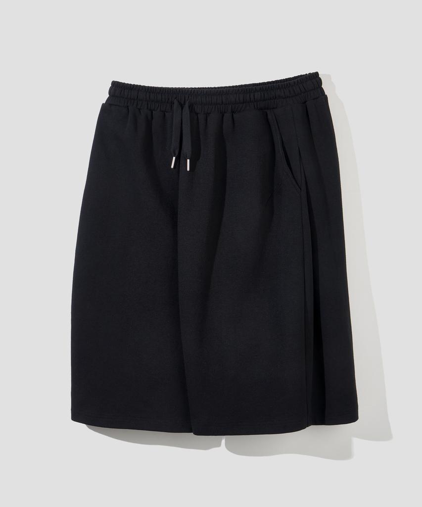 AGOD Side Tuck Sweat Bermuda Pants [Black]