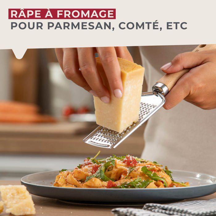 Râpe à fromage - fackelmann - 31114 - acier inoxydable - bois de hêtre - ergonomique
