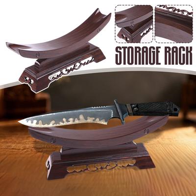 Wood Sword Stand Samurai Sword Display Katana Stand Holder Crescent Shape For General Sword Table Display Storage Rack