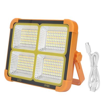 100W Solar-Arbeitsleuchte, 4-Gang-Einstellfunktion, IP66, tragbares Solar-Flutlicht für Notgaragenteiche