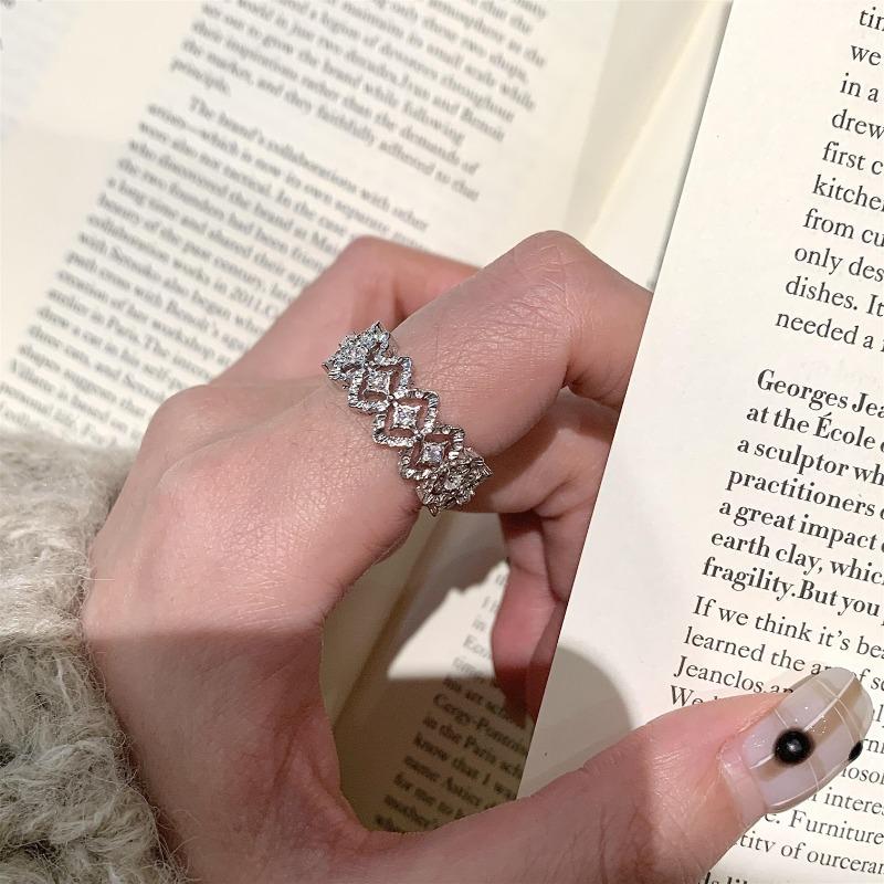 925 Sterling Silver Retro Plain Silver Ring for Women Does Not Fade, Light Luxury, High-end Sense, Versatile Opening Fashion Personality Ring