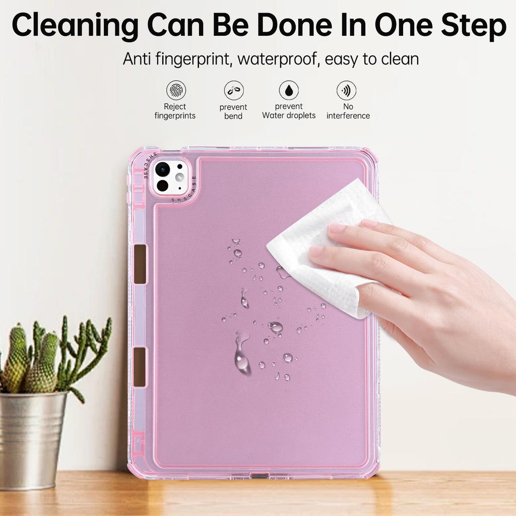 For iPad Pro 11 (2025)/11 (2024) Clear Case 3 in 1 PC + TPU Shockproof Tablet Cover