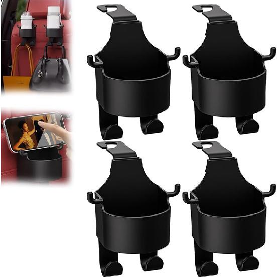 Multifunctional Hook For Car Seat Back, Back Seat Cup Holder With Hooks, Multifunction Seat Cup Holder Hook For Car (2)