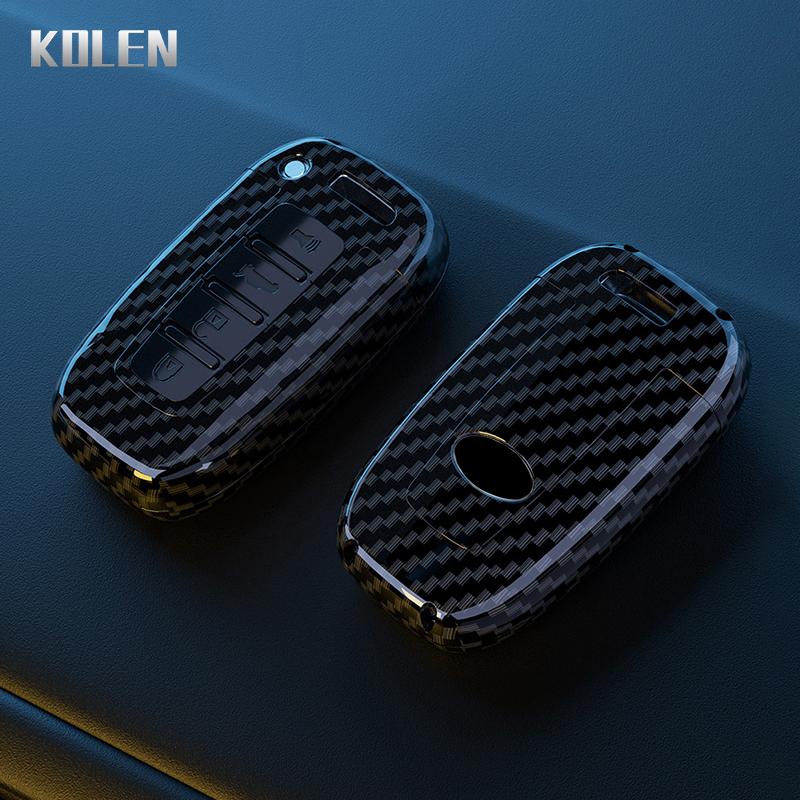 Abs Carbon Fiber Car Key Case Cover For Hyundai Ix35 Elantra Sonata 8 9 For Kia Sportage K5 K2 Sorento Optima Forte Shell Fob