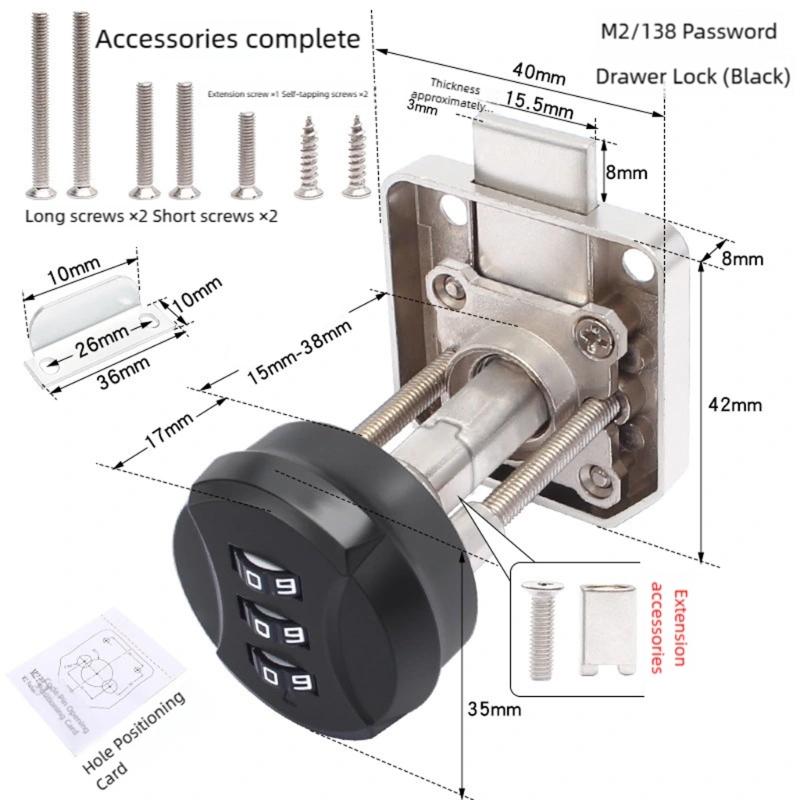 Resetable Security Combination Lock For Marine Vehicle Cabinets Home Drawers Waterproof Metal Construction
