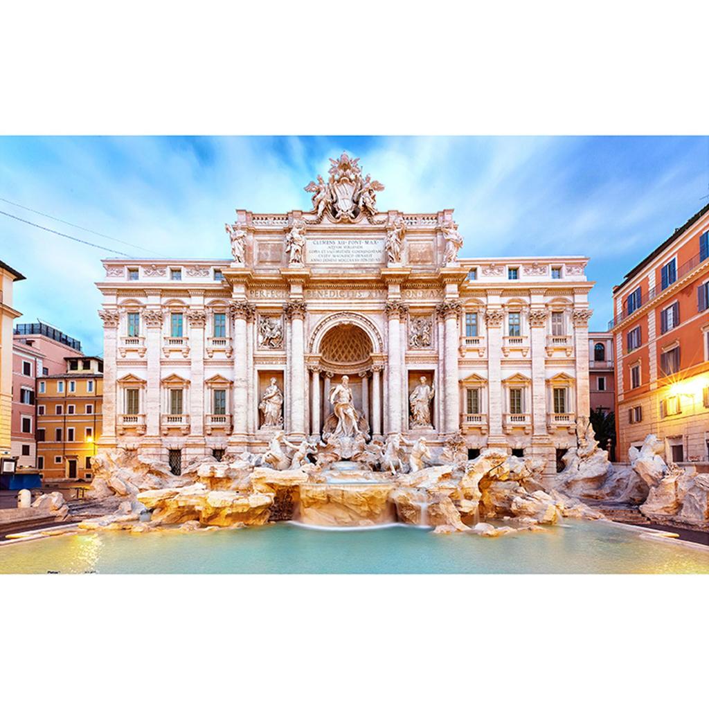 Pinto 1000-Piece Plastic Jigsaw Puzzle "Trevi Fountain (Italy)" (38x59cm) for Adults, Difficult, No Broken Pieces, Click-together Design [H3768]