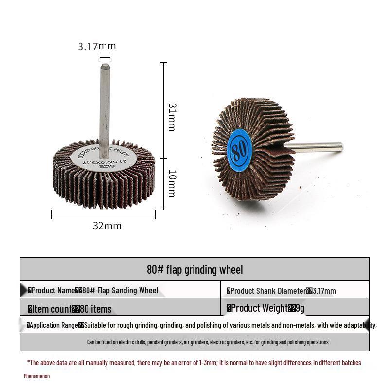 Flap Wheel Grinding Head with Shank for Metal and Woodworking - T-shaped Sandpaper Polishing Tool