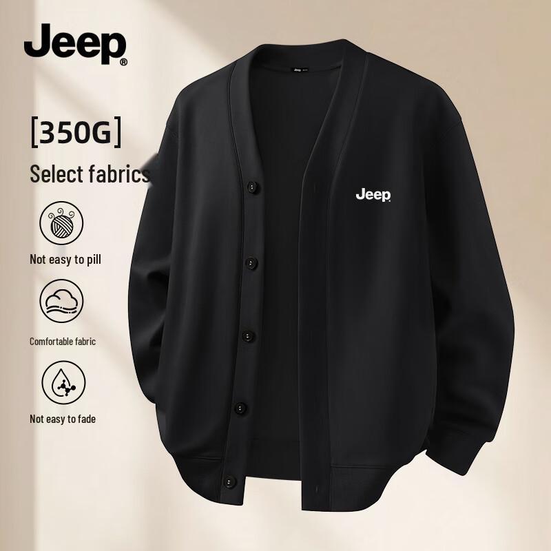 JEEP Men's V-Neck Cardigan Sweatshirt