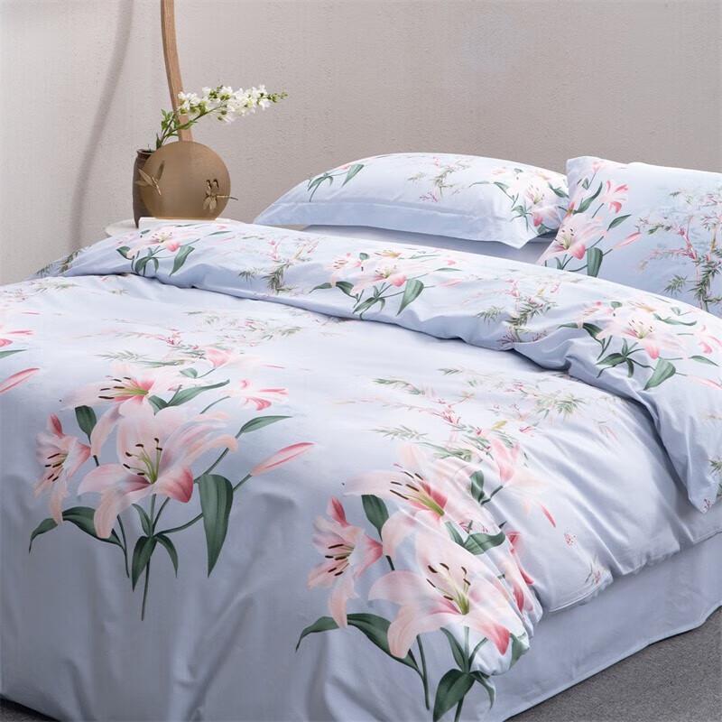 Spring Lily Sateen Cotton 4-Piece Bedding Set