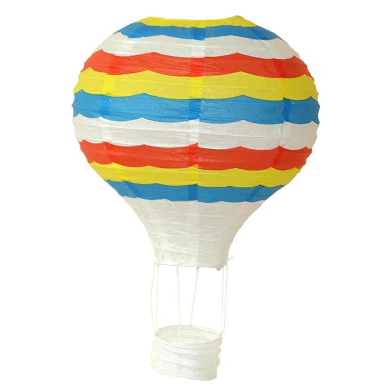 12" 30cm Rainbow Hot Air Balloon Paper Lanterns Ball Lampion Hanging White Wedding Decoration Lampshade Christmas Party Decor