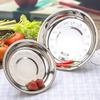 Stainless Steel Plate Round Tray Dessert Storage Tray Barbecue Plate Pasta Storage Tray Fruit Dinnerware Set Kitchen