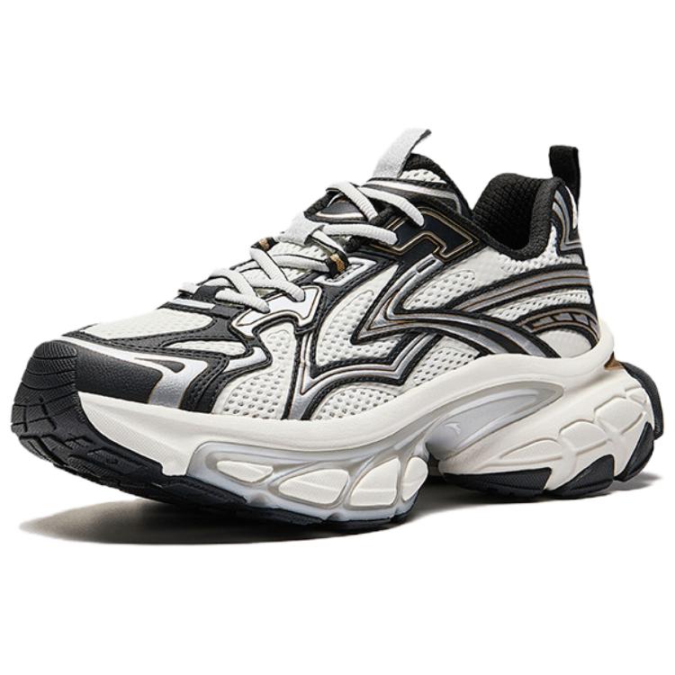 Anta Fuyou Comfortable Minimalist Non-Slip Wear-Resistant Height-Increasing Low-Top Dad Shoes Men sneaker White Black Silver 112618899-2