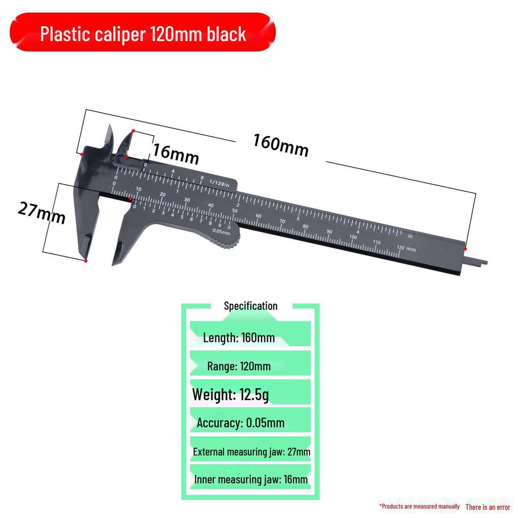 Plastic Vernier Caliper 0-150mm Measuring Tool for Students