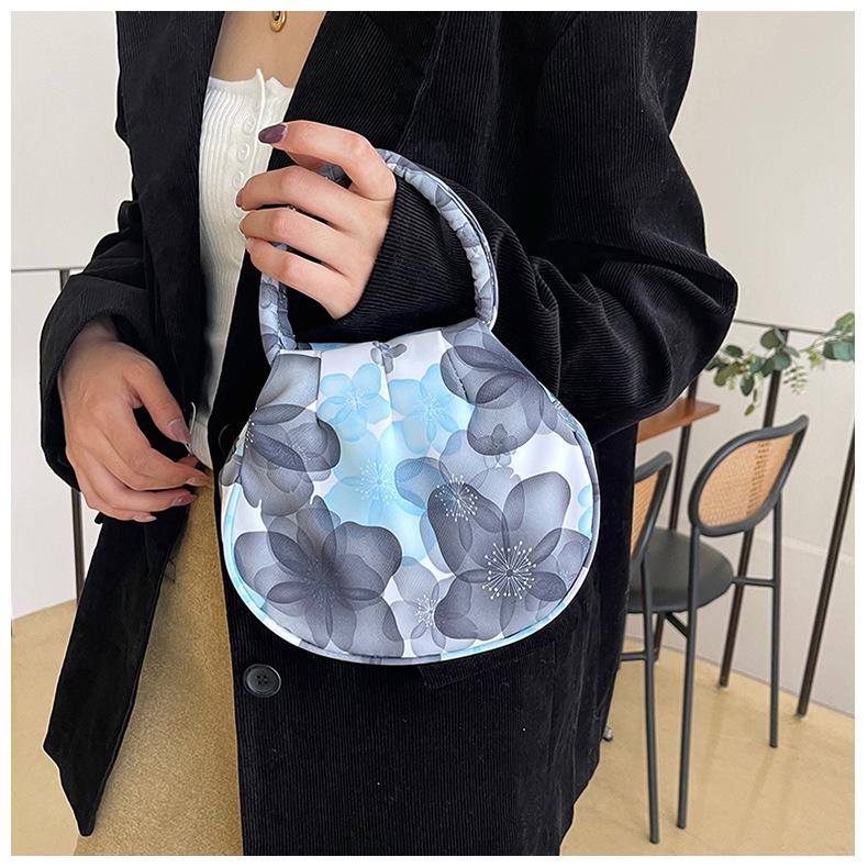 2025 Women's Mini Round Handbag - Flower Design, Casual Outing Coin Purse & Mobile Phone Bag