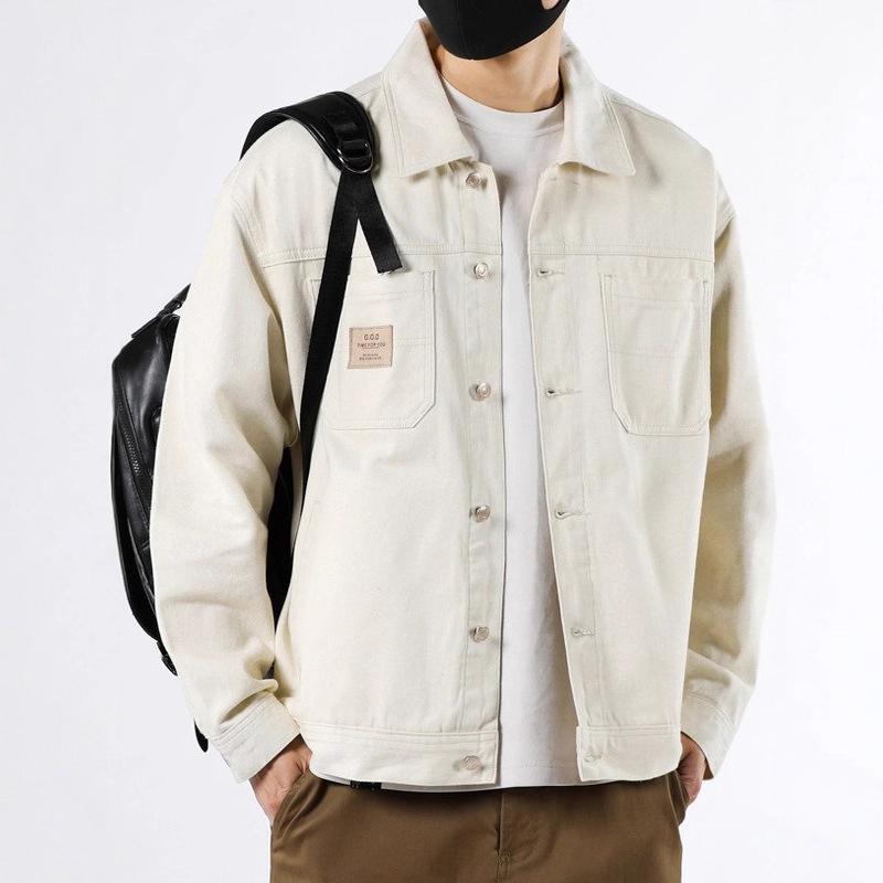 Men's Off White Denim Trucker Jacket Casual Streetwear Outerwear